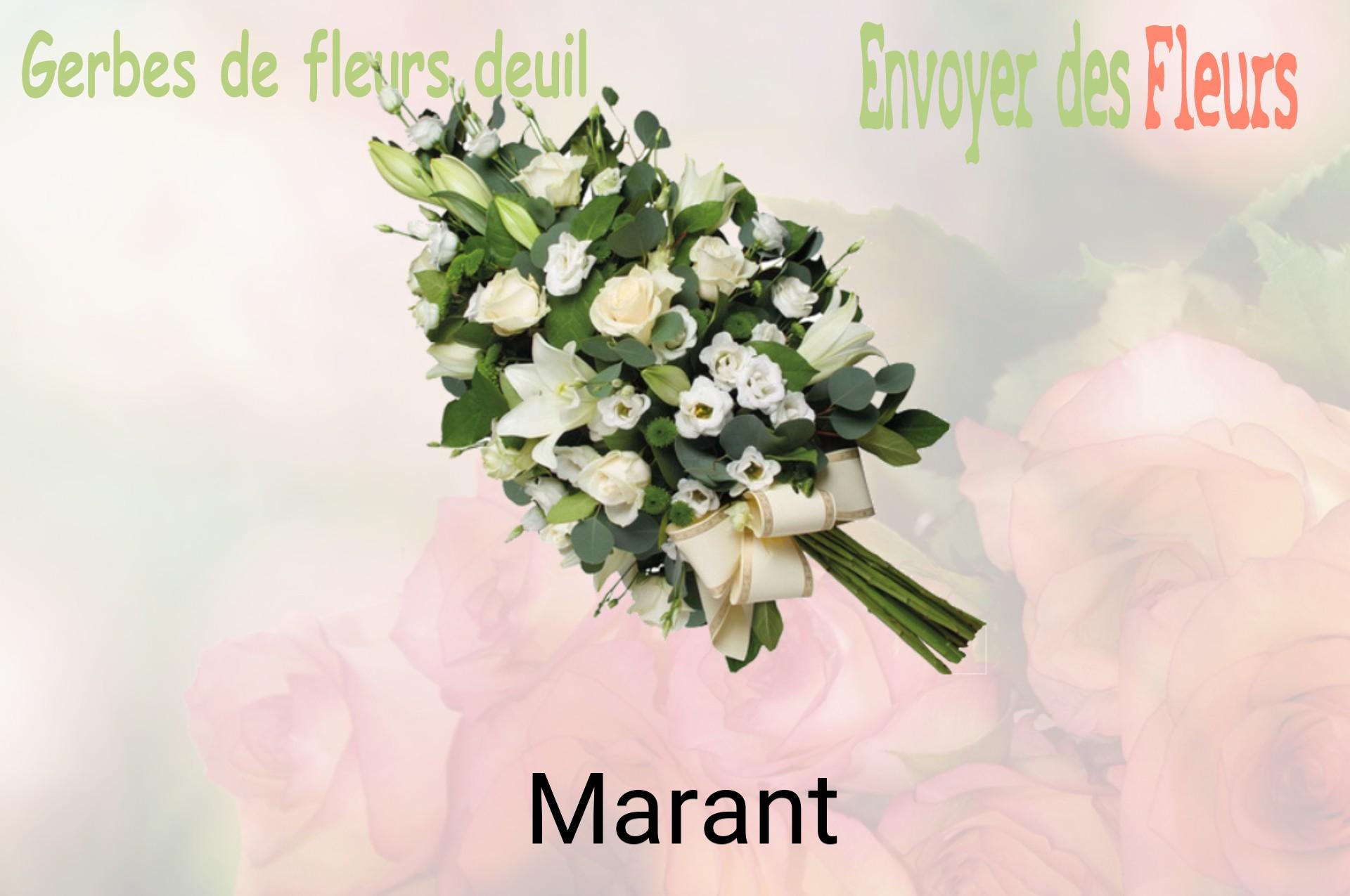 Gerbe de fleurs de deuil livrée à Marant